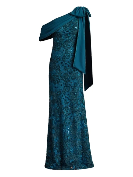 Женское макси-платье Tadashi Shoji с пайетками, голубое