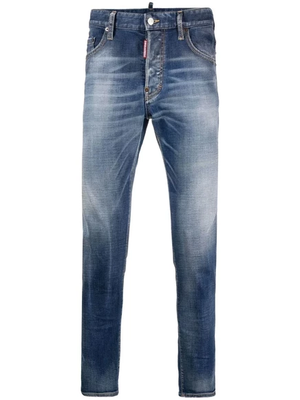 Мужские джинсы DSquared2 узкого кроя, синие