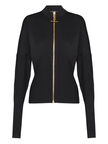 Женский кардиган Balmain на молнии, черный
