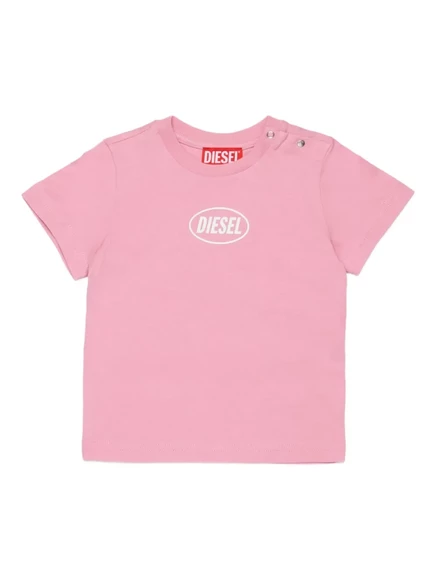 Детская футболка Diesel Kids Tolpyb с пуговицами, розовая