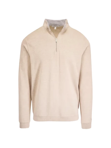 Мужской свитер Peter Millar с короткой молнией, бежевый