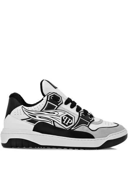 Кроссовки Philipp Plein Hexagon, украшенные стразами white