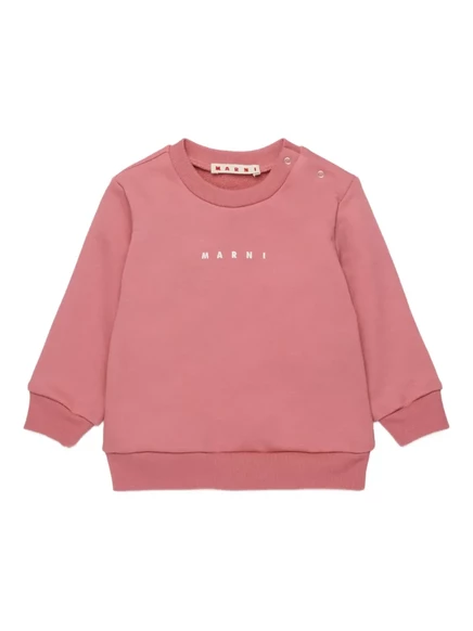 Детская толстовка Marni Kids с логотипом, розовая