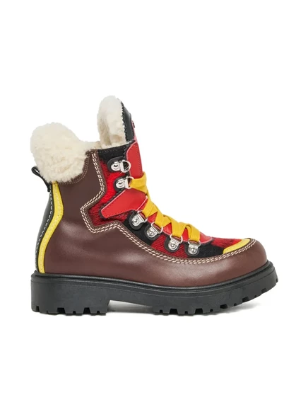 Детские ботинки на толстой подошве со шнуровкой DSQUARED2 brown