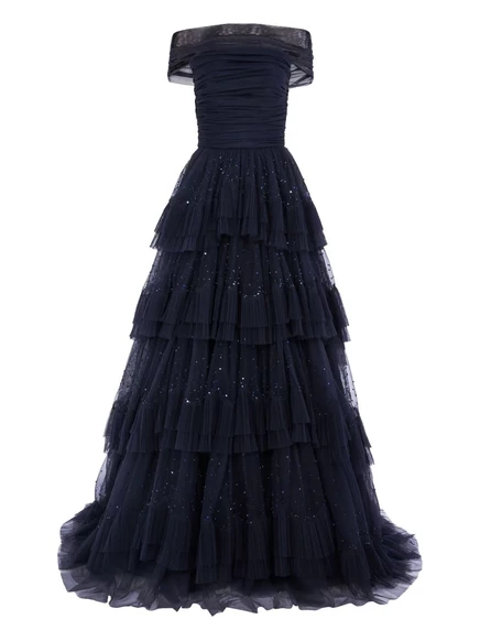 Женское платье Jenny Packham Queenie макси, темно-синее