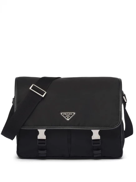 Сумка через плечо с треугольным логотипом Prada Re-Nylon black