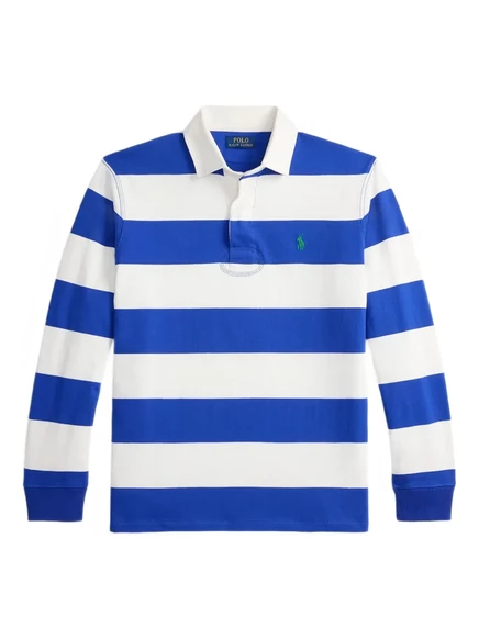 Мужская регбийная рубашка Polo Ralph Lauren в полоску, синяя
