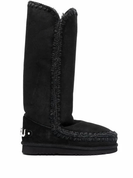 Сапоги из овчины, сшитые вручную black