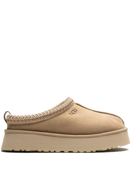 Женские тапочки Ugg Tazz из замши на платформе, бежевые