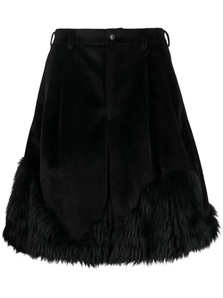 Мужские шорты Comme des Garons Homme Plus меховые, черные