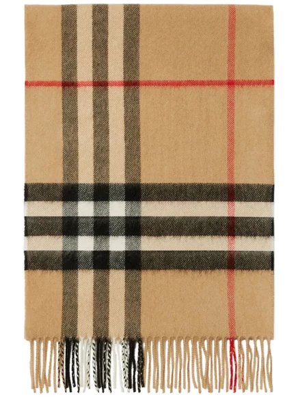Шарф Burberry The Classic Check из кашемира, бежевый