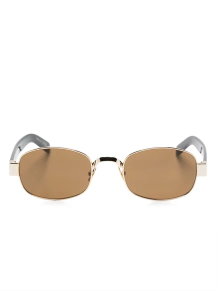 Солнцезащитные очки в овальной оправе Saint Laurent Eyewear  gold