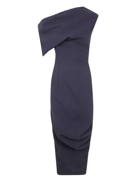 Драпированное платье Jacquemus с одним плечом black