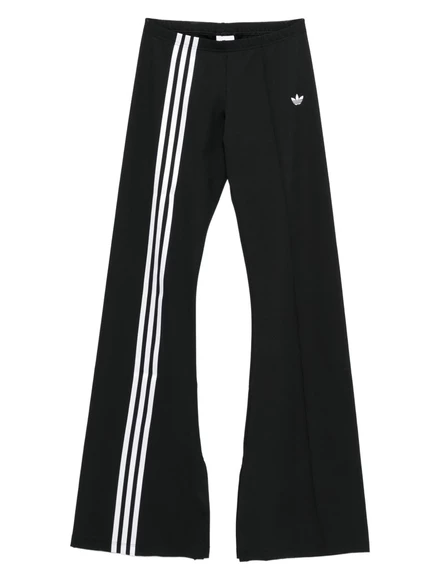 Женские брюки Adidas клеш с лампасами, черные
