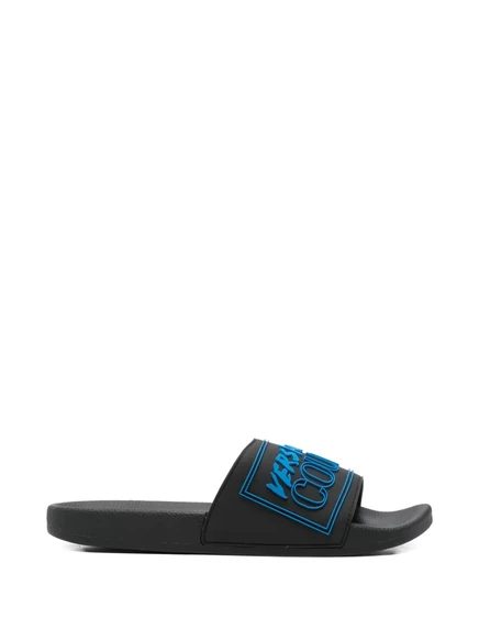 Мужские шлепанцы Versace Jeans Couture с логотипом, черные