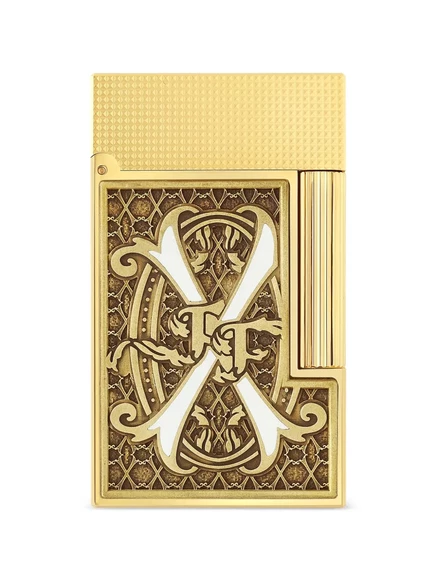 Зажигалка S.T. Dupont x Fuente Fuente Opus из латуни с гравировкой, золотистая