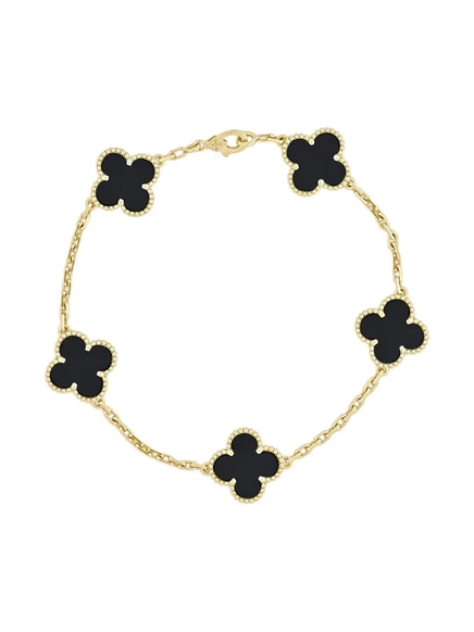 Браслет с ониксом Alhambra из желтого золота 18 карат, бывший в употреблении у Van Cleef & Arpels gold