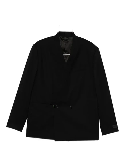 Мужской двубортный шерстяной пиджак Kenzo, черный