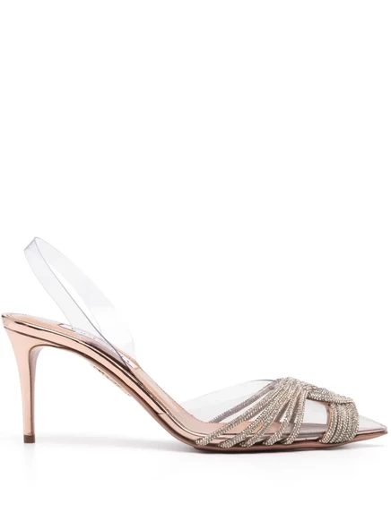 Насосы Aquazzura Gatsby Plexi Sling 75 мм gold