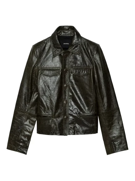 Женская кожаная куртка Zadig & Voltaire Liam, зеленая