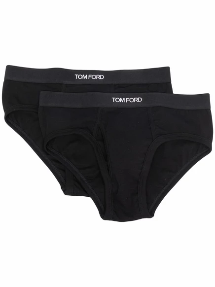 Мужские трусы Tom Ford 2 шт. с логотипом на поясе, черные