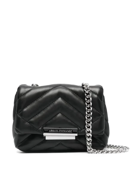 Мини-сумка со стеганым шевроном Armani Exchange black