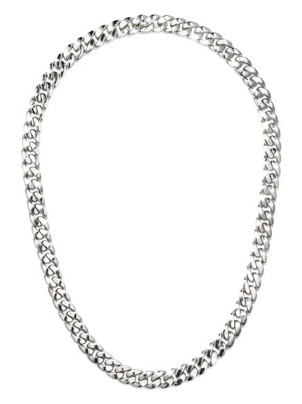 Мужская цепочка SHAY плоские звенья, 18K белое золото