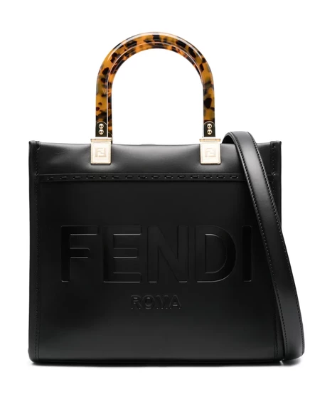 Женская сумка-тоут Fendi Sunshine из кожи, черная
