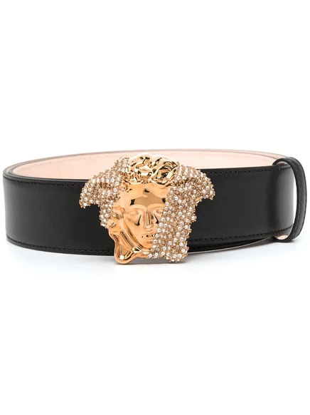 Кожаный ремень Versace La Medusa black
