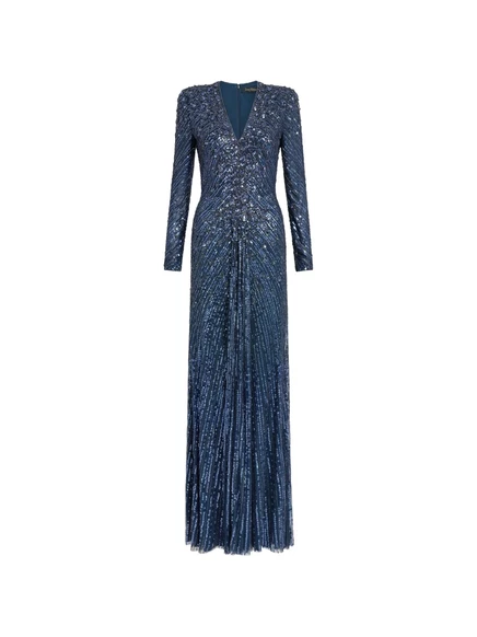 Женское вечернее платье Jenny Packham Eve с бисером, синее