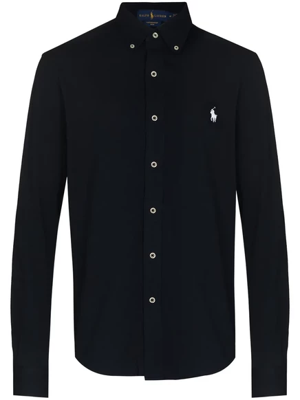 Мужская рубашка Polo Ralph Lauren с вышивкой, синяя