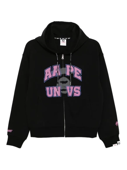 Женское худи AAPE BY A BATHING APE на молнии, черное