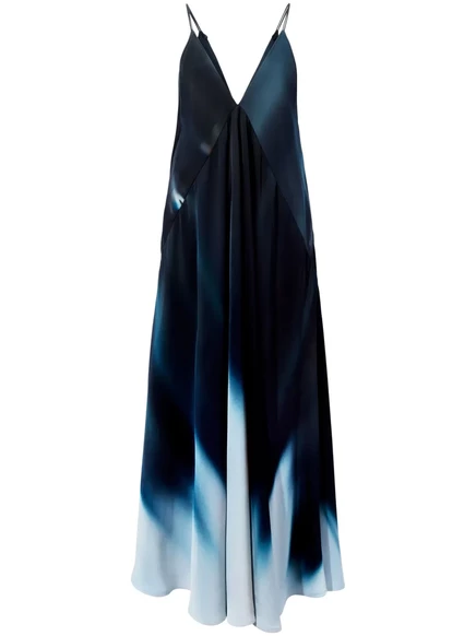 Женское макси-платье Proenza Schouler Torres с градиентом, темно-синее