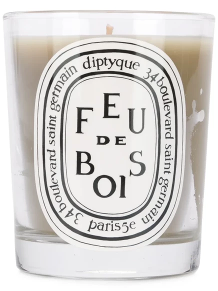 Ароматическая свеча Diptyque Feu de Bois, зеленая