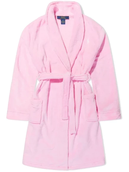 Халат с вышитым логотипом POLO RALPH LAUREN KIDS pink