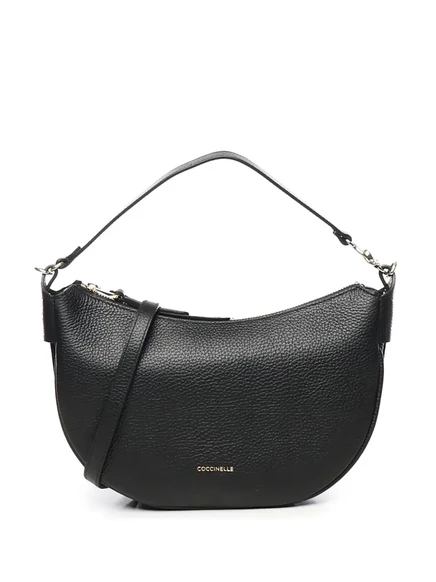 Кожаная сумка Coccinelle через плечо black