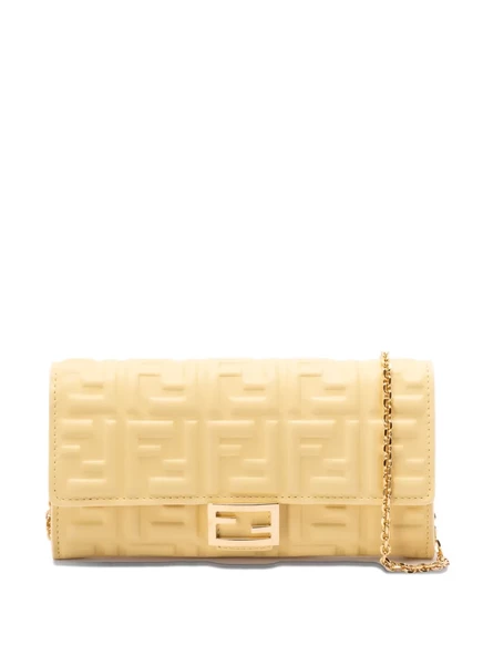 Женский кошелек Fendi Baguette Continental на цепочке, желтый