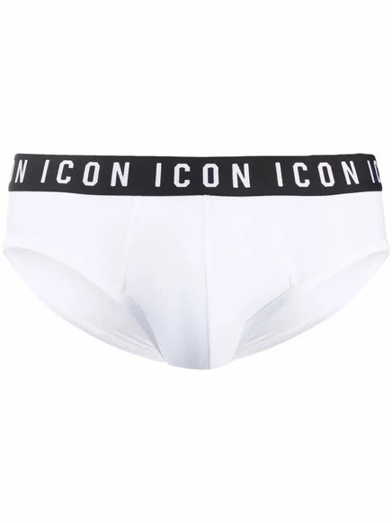Мужские брифы DSquared2 Icon с логотипом на поясе, белые