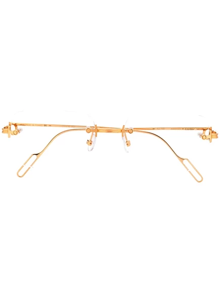 Унисекс очки Cartier Eyewear без оправы, золотистые