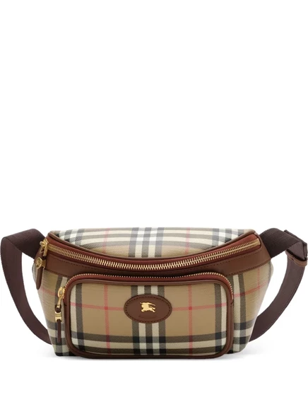 Мужская поясная сумка Burberry в клетку, бежевая