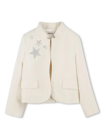 Пиджак Zadig & Voltaire Kids со стразами, белый