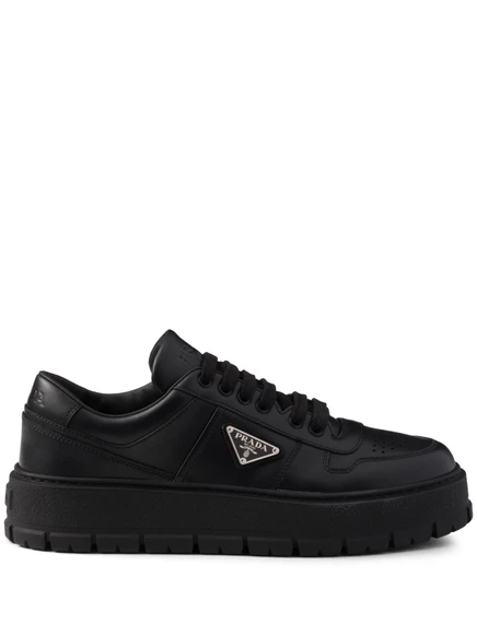 Мужские кроссовки Prada, кожаные, черные