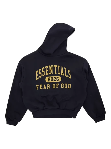 Детская худи FEAR OF GOD ESSENTIALS KIDS с принтом, черная
