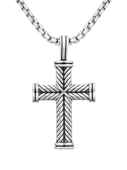 Мужской кулон David Yurman Chevron, серебро 33,5×24 мм