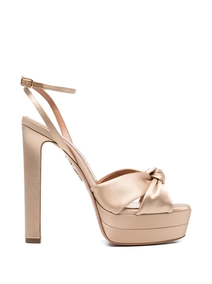 Женские босоножки Aquazzura на платформе, бежевые