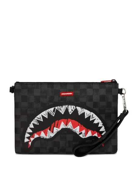 Унисекс клатч Sprayground в клетку с логотипом