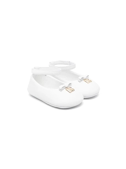 Балетки для девочек Dolce & Gabbana Kids с логотипом, белые