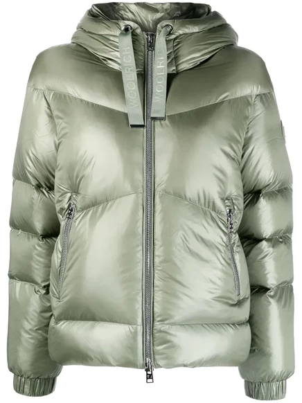 Женская короткая пуховая куртка Woolrich Aliquippa, шалфейная