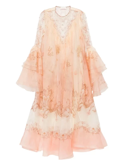 Женское макси-платье Zimmermann Hypnotic, светло-розовое