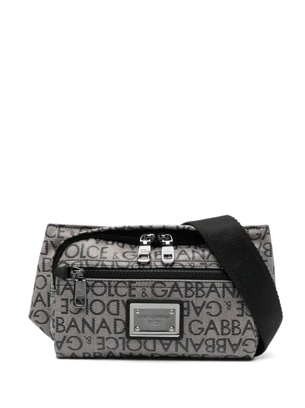 Мужская поясная сумка Dolce & Gabbana с логотипом, коричневая